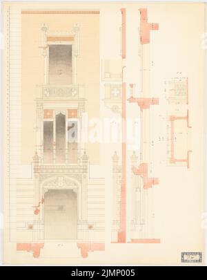 Lange Ludwig (1808-1868), Villa Reali bei Venedig (ohne DAT.): Portal der Hauptfassade. Tusche, Tusche farbig, Aquarell auf Papier, 81 x 63,1 cm (inklusive Scankanten) lange Ludwig (1808-1868): Villa Reali bei Venedig Stockfoto