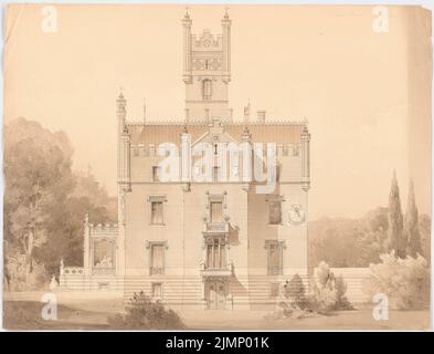 Lange Ludwig (1808-1868), Villa Reali bei Venedig (ohne dat.): Obere Seitenansicht. Tusche Aquarell auf Papier, 54,7 x 71,8 cm (inklusive Scankanten) lange Ludwig (1808-1868): Villa Reali bei Venedig Stockfoto