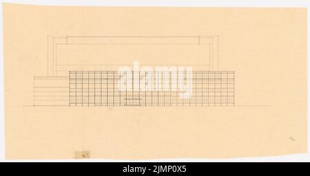 Poelzig Hans (1869-1936), Theater für musikalische Massenaufführungen, Charkov (1930): Ansicht. Bleistift auf Transparent, 38,5 x 73,4 cm (inklusive Scan-Kanten) Poelzig Hans (1869-1936): Theater für musikalische Massenaufführungen, Charkow Stockfoto