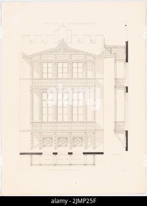 Lange Ludwig (1808-1868), in den Bergen geschlossen. (Aus: L. lange, Werke höherer Architektur, 1856) (ohne dat.): Oberer Mittlei- Teil der Hauptansicht. Druck auf Karton, 66,1 x 49,6 cm (inklusive Scankanten) lange Ludwig (1808-1868): Werke der höheren Baukunst, Darmstadt 1856. Schloss im Gebirge Stockfoto