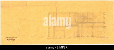 Lüdecke Carl Johann Bogislaw (1826-1894), Wohnhaus. (?) (Ohne Dat.): Grundriß. Bleistift auf Transparent, 21 x 53,2 cm (inklusive Scankanten) Lüdecke Carl Johann Bogislaw (1826-1894): Wohnhaus (?) Stockfoto