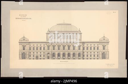 Heimann Emanuel (1855-1910), Börsengebäude (30. Dezember 1884): Seitenansicht. Tusche Aquarell auf Papier, 80,4 x 131,3 cm (inklusive Scankanten) Heimann Emanuel (1855-1910): Börsengebäude Stockfoto