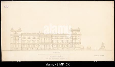 Strack & Herrmann, Reichstag, Berlin. Erster Wettbewerb (1872): Riss Seitenansicht. Tinte, Tinte auf Karton, 68,6 x 125,9 cm (inklusive Scankanten) Strack & Herrmann : Reichstag, Berlin. Erster Wettbewerb Stockfoto