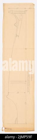 Poelzig Hans (1869-1936), Konzertsaal in Breslau. Umbau (04.07.1925): Detail Parketthütte. Bleistift auf Transparent, 149,5 x 41,7 cm (inklusive Scan-Kanten) Poelzig Hans (1869-1936): Konzerthaus, Breslau. Umbau Stockfoto