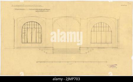 Messel Alfred (1853-1909), Darmstadt Bank für Handel und Industrie, Berlin. Neue Anlage (1902-1902): Wandansicht in Vestibül 1:25. Bleistift auf transparent, 39,2 x 68,7 cm (inklusive Scankanten) Messel Alfred (1853-1909): Darmstädter Bank für Handel und Industrie, Berlin. Neueinrichtung Stockfoto