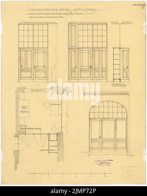 Messel Alfred (1853-1909), Darmstadt Bank für Handel und Industrie, Berlin. Neue Einrichtung (17.. März 1903): Buchhaltung, Chefzimmer. Bleistift auf transparent, 53,2 x 42 cm (inklusive Scankanten) Messel Alfred (1853-1909): Darmstädter Bank für Handel und Industrie, Berlin. Neueinrichtung Stockfoto