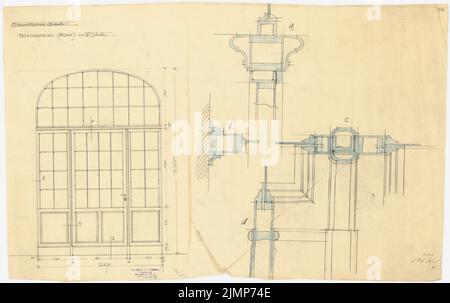 Messel Alfred (1853-1909), Darmstadt Bank für Handel und Industrie, Berlin. Neue Anlage (1902-1902): Am Ende des Bleistifts 2., Buntstift auf Transparent, 50,8 x 80,8 cm (inklusive Scankanten) Messel Alfred (1853-1909): Darmstädter Bank für Handel und Industrie, Berlin. Neueinrichtung Stockfoto