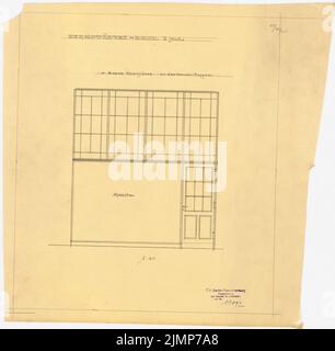 Messel Alfred (1853-1909), Darmstadt Bank für Handel und Industrie, Berlin. Neuaufbau (1902-1902): Wendeltreppe 1:20. Bleistift auf transparent, 44,2 x 45,1 cm (inklusive Scankanten) Messel Alfred (1853-1909): Darmstädter Bank für Handel und Industrie, Berlin. Neueinrichtung Stockfoto