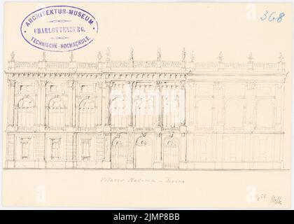 Nohl Maximilian (1830-1863), Palazzo Madama, Turin (03.08.1958): Aussicht. Bleistift auf Karton, 12,2 x 17 cm (inklusive Scankanten) Nohl Maximilian (1830-1863): Palazzo Madama, Turin Stockfoto