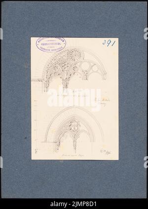 Nohl Maximilian (1830-1863), oder „San Michele in Florenz. Portalbögen (06.10.1858): 2 Ansichten. Bleistift auf Papier, 30 x 22,3 cm (inklusive Scankanten) Nohl Maximilian (1830-1863): Oder´ San Michele, Florenz. Portalbögen Stockfoto