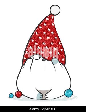 Weihnachtsglitzer Doodle Fettsack. Bestandsdarstellung. Stockfoto