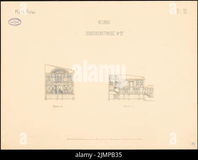 Schwatlo Carl (1831-1884), Logenhaus Royal York, Berlin (1880): Individuelle Längen. Tusche Aquarell auf der Schachtel, 52,3 x 69,2 cm (inklusive Scan-Kanten) Schwatlo Carl (1831-1884): Logengebäude Royal York, Berlin Stockfoto