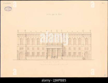 Schwatlo Carl (1831-1884), Logenhaus Royal York, Berlin (ohne dat.): Rückansicht. Tinte auf Karton, 46,8 x 65 cm (inklusive Scankanten) Schwatlo Carl (1831-1884): Logengebäude Royal York, Berlin Stockfoto