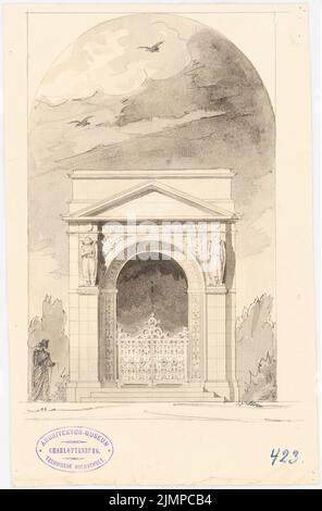 Hoffmann Emil (1845-1901), Erbbestattungen und Gräber (ohne Dat.): Ansicht. Bleistift-Aquarell auf der Schachtel, 28,3 x 18,6 cm (inklusive Scan-Kanten) Hoffmann Emil (1845-1901): Ergebnisse und Grabmäler Stockfoto