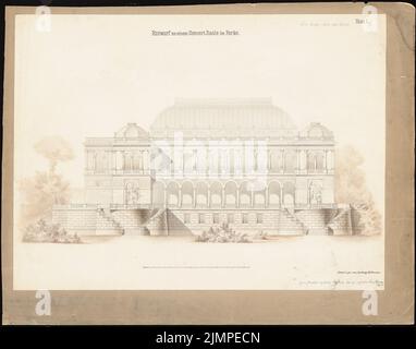 Hoffmann Ludwig (1852-1932), Konzertsaal im Park (02,1878): Blick. Tusche Aquarell auf der Schachtel, 61 x 77,7 cm (inklusive Scan-Kanten) Hoffmann Ludwig (1852-1932): Konzertsaal im Park Stockfoto