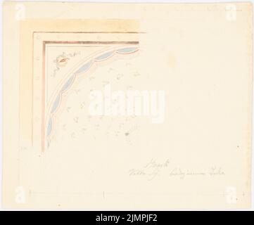 Sievers Georg (1803-1887), Villa Sy in Berlin-Tiergarten (ohne Datum): Farbdecke im Badezimmer. Bleistift Aquarell auf Papier, 25,8 x 31 cm (inklusive Scankanten) Sievers Georg (1803-1887): Villa Sy, Berlin-Tiergarten Stockfoto