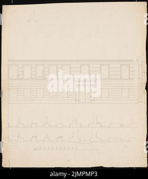 Knoblauch Eduard (1801-1865), Brandenburg, Berlin (1852?): Schnitte, Aussicht Treppenhaus. Tusche Aquarell, 68,8 x 60 cm (inklusive Scan-Kanten) Knoblauch Eduard (1801-1865): Brandenburgischer Provinziallandtag, Berlin Stockfoto