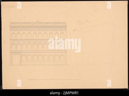 Knoblauch Eduard (1801-1865), Brandenburg, Berlin (1852?): Blick, Schnitt. Tinte und Bleistift, 50,1 x 71,7 cm (inklusive Scankanten) Knoblauch Eduard (1801-1865): Brandenburgischer Provinziallandtag, Berlin Stockfoto