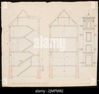 Knoblauch Eduard (1801-1865), Brandenburg, Berlin (1852?): Blick. Tinte, 61 x 68,9 cm (inklusive Scankanten) Knoblauch Eduard (1801-1865): Brandenburgischer Provinziallandtag, Berlin Stockfoto