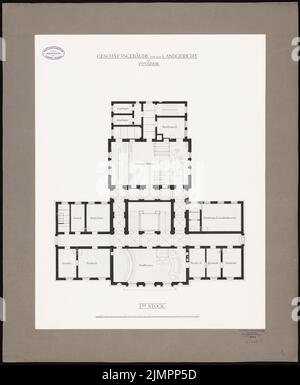 Herrmann Heinrich Ludwig Alexander (1821-1889), Geschäftsgebäude für das Königliche Landgericht Potsdam (1881-1881): Grundriss 1.. Tusche Aquarell auf Papier, 75,3 x 61,9 cm (inklusive Scankanten) Herrmann Heinrich Ludwig Alexander (1821-1889): Geschäftsgebäude für das königliche Landgericht, Potsdam Stockfoto