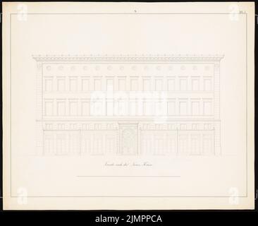 Knoblauch Eduard (1801-1865), Börse, Frankfurt/Main (1839): Ansicht. Tinte, 58 x 70,8 cm (inklusive Scankanten) Knoblauch Eduard (1801-1865): Börse, Frankfurt/Main Stockfoto