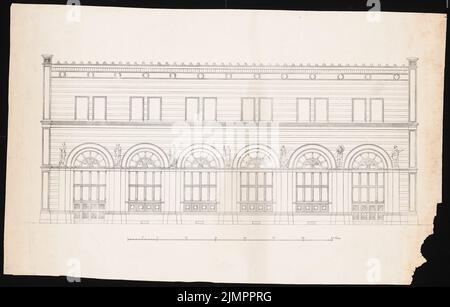 Knoblauch Eduard (1801-1865), Börse (ohne Datum): Ansicht einer Börse. Tinte auf Papier, 45,8 x 71,8 cm (inklusive Scankanten) Knoblauch Eduard (1801-1865): Börse Stockfoto