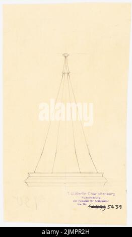 Lehmübner Paul (1855-1916), Gesundheit und Siechenhaus in Brüssow. Gültiger Ausführungsentwurf (1899-1899): Treppenhaus, Blick auf die Spitze. Bleistift auf Transparent, 25 x 14,6 cm (inklusive Scankanten) Lehmstübner Paul (1855-1916): Kranken- und Siechenhaus, Brüssow. Gültiger Ausführungsentwurf Stockfoto