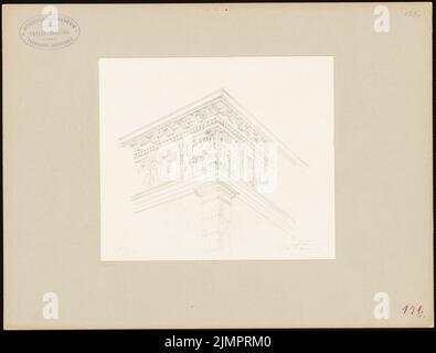 Hoffmann Emil (1845-1901), Villa Farnesina in Rom (1894): Gesims. Bleistift auf Papier, 24,7 x 32,5 cm (inklusive Scan-Kanten) Hoffmann Emil (1845-1901): Villa Farnesina, Rom Stockfoto