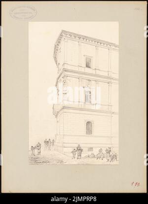 Hoffmann Emil (1845-1901), Casa Maria in Rom (1894): Fassadendetail. Bleistift auf Papier, 32,5 x 24,7 cm (inklusive Scankanten) Hoffmann Emil (1845-1901): Palazzo della Cancelleria, Rom Stockfoto