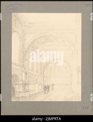 Hoffmann Emil (1845-1901), S. Lorenzo Fuori Le Mura in Rom (01.05.1894): Grabkapelle Pius IX. Bleistift auf Papier, 26,7 x 21,6 cm (inklusive Scankanten) Hoffmann Emil (1845-1901): S. Lorenzo fuori le mura, Rom Stockfoto