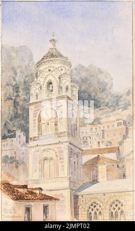 Hoffmann Emil (1845-1901), Kathedrale von Amalfi (20. April 1894): Campanile. Bleistift Aquarell auf Papier, 23,3 x 14,3 cm (inklusive Scankanten) Hoffmann Emil (1845-1901): Kathedrale, Amalfi Stockfoto