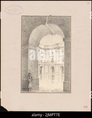 Hoffmann Emil (1845-1901), Palazzo Cap [...] in Neapel (1894): Lagerung. Bleistift auf Papier, 26,6 x 21,9 cm (inklusive Scankanten) Hoffmann Emil (1845-1901): Palazzo Cap[...], Neapel Stockfoto