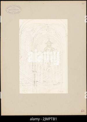 Hoffmann Emil (1845-1901), Kathedrale in Cefalu (1894): Chor von innen. Bleistift auf Papier, 32,7 x 24,7 cm (inklusive Scankanten) Hoffmann Emil (1845-1901): Kathedrale, Cefalu Stockfoto