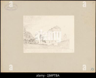 Hoffmann Emil (1845-1901), Kathedrale in Cefalu (04/04/1894): Blick auf die Chorseite. Bleistift auf Papier, 24,6 x 32,2 cm (inklusive Scankanten) Hoffmann Emil (1845-1901): Kathedrale, Cefalu Stockfoto