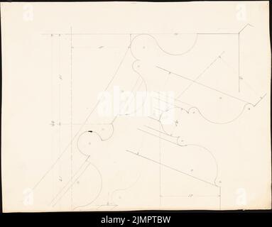 Lehmstübner Paul (1855-1916), Rathaus in Alsfeld (1897): Profile 1: 1. Bleistift auf der Schachtel, 35,6 x 45,4 cm (inklusive Scankanten) Lehmstübner Paul (1855-1916): Rathaus, Alsfeld Stockfoto