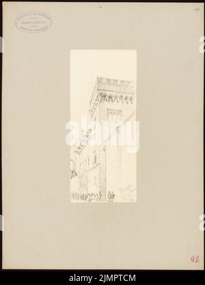 Hoffmann Emil (1845-1901), Palazzo Abatelli in Palermo (01.04.1894): Perspektivische Ansicht. Bleistift auf Papier, 32,7 x 24,7 cm (inklusive Scankanten) Hoffmann Emil (1845-1901): Palazzo Abatelli, Palermo Stockfoto