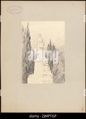 Hoffmann Emil (1845-1901), Campo Santo in Messina (03,1894): Grabdenkmal. Bleistift auf Papier, 32,7 x 24,7 cm (inklusive Scankanten) Hoffmann Emil (1845-1901): Campo santo, Messina Stockfoto