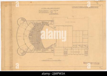 Poelzig Hans (1869-1936), Stadttheater, Rheydt (1924): Central und Ober Parkett 1: 200. Bleistift auf Transparent, 33,6 x 50,2 cm (inklusive Scan-Kanten) Poelzig Hans (1869-1936): Stadttheater, Rheydt Stockfoto