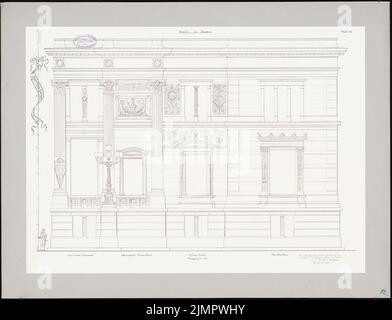 Rowald Paul (1850-1920), Geschäftsgebäude für das preußische Herrenhaus, Berlin (20.08.1878): Fachading Details 1:40. Tinte auf Karton, 58,3 x 76,3 cm (inklusive Scankanten) Rowald Paul (1850-1920): Geschäftshaus für das Preußische Herrenhaus, Berlin Stockfoto