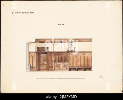 Schäfer Carl (1844-1908), Pfungstädter Bank, Berlin (1886): Wall views. Tusche Aquarell auf der Schachtel, 51,2 x 67,4 cm (inklusive Scan-Kanten) Schäfer Carl (1844-1908): Pfungstädter Aussschank, Berlin Stockfoto