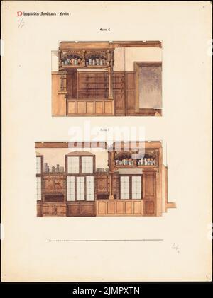 Schäfer Carl (1844-1908), Pfungstädter Bank, Berlin (1886): Wall views. Tusche Aquarell auf der Schachtel, 67,5 x 50,5 cm (inklusive Scan-Kanten) Schäfer Carl (1844-1908): Pfungstädter Aussschank, Berlin Stockfoto