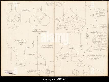 Lehmstübner Paul (1855-1916), Dom zu Halberstadt (1894): Chorgestühl: Details. Bleistift auf der Schachtel, 35,3 x 50,1 cm (inklusive Scankanten) Lehmstübner Paul (1855-1916): Dom, Halberstadt Stockfoto