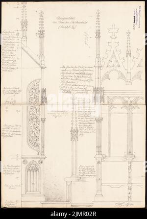 Lehmstübner Paul (1855-1916), Dom zu Halberstadt (10.09.1894): Chorgestühl 1:10 Uhr. Bleistift auf Karton, 50,3 x 35,3 cm (inklusive Scankanten) Lehmstübner Paul (1855-1916): Dom, Halberstadt Stockfoto