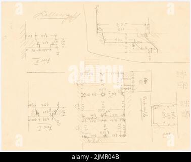 Lehmmübner Paul (1855-1916), Rathaus in Goslar (1903): Grundriss Keller. Bleistift auf Papier, 21,4 x 27 cm (inklusive Scankanten) Lehmstübner Paul (1855-1916): Rathaus, Goslar Stockfoto