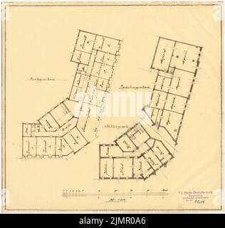 Kreich Johannes, Schule mit Internat. II Projekt (ohne Datum): 3 Grundrisse 1: 200. Bleistift wasserdicht bis transparent, 33,1 x 34,9 cm (inklusive Scankanten) Kreis Johannes : Schule mit Internat. II Projekt Stockfoto