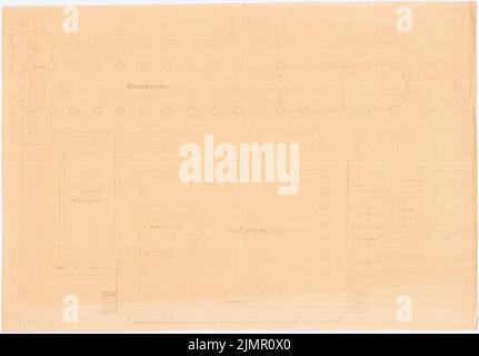 Lehmübner Paul (1855-1916), Dom zu Halberstadt (1894): Grundriß ca. 1:75. Leichter Bruch auf Papier, 48 x 69 cm (inklusive Scankanten) Lehmstübner Paul (1855-1916): Dom, Halberstadt Stockfoto