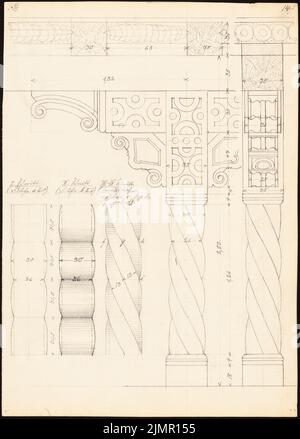 Lehmstübner Paul (1855-1916), Rathaus in Hannoversch Münden (1898): Gemeinsam. Bleistift auf der Schachtel, 35,2 x 25,2 cm (inklusive Scankanten) Lehmstübner Paul (1855-1916): Rathaus, Hann. Münden Stockfoto