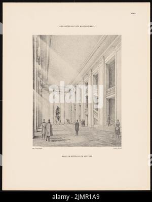 Wille Wilhelm (1877-1929), Museumsinsel, Berlin. Neue Gebäude auf der Museumsinsel. (Aus: museum in Becoming) (ohne Datum): Halle im Nordkopfbau. Druck, 42,7 x 33,8 cm (inklusive Scan-Kanten) Wille Wilhelm (1877-1929): Pergamon-, Deutsches und Vorderasiatisches Museum auf der Museumsinsel, Berlin. (From: Museum im Werden) Stockfoto