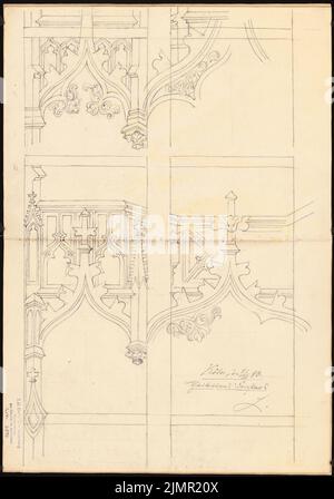 Lehmstübner Paul (1855-1916), Kölner Dom (21. Oktober 1893): Teil eines Fensters, Blick. Bleistift auf Karton, 50,7 x 35,5 cm (inklusive Scankanten) Lehmstübner Paul (1855-1916): Dom, Köln Stockfoto