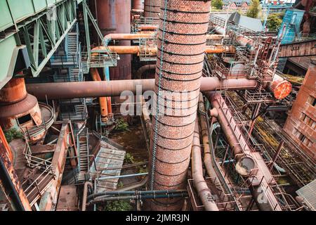 Landschaft aus dem Industriedenkmal der Voelklinge Ironworks UNESCO-Weltkulturerbe Stockfoto